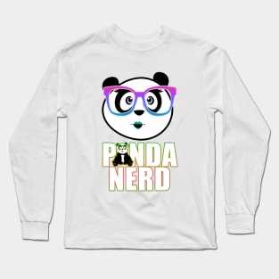 Panda Nerd - Rainbow Long Sleeve T-Shirt